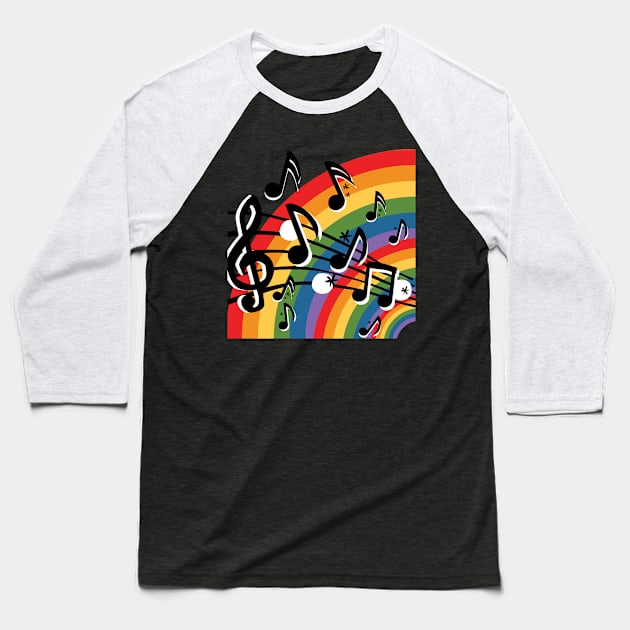 Gay Pride Musical Rainbow Baseball T-Shirt by benchmark